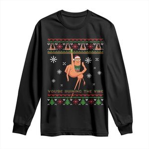 You Are Ruining The Vibe Long Sleeve Shirt Ugly Christmas Marcus The Worm Meme Gift TS12 Black Print Your Wear