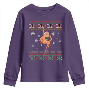 You Are Ruining The Vibe Youth Sweatshirt Ugly Christmas Marcus The Worm Meme Gift TS12 Purple Print Your Wear