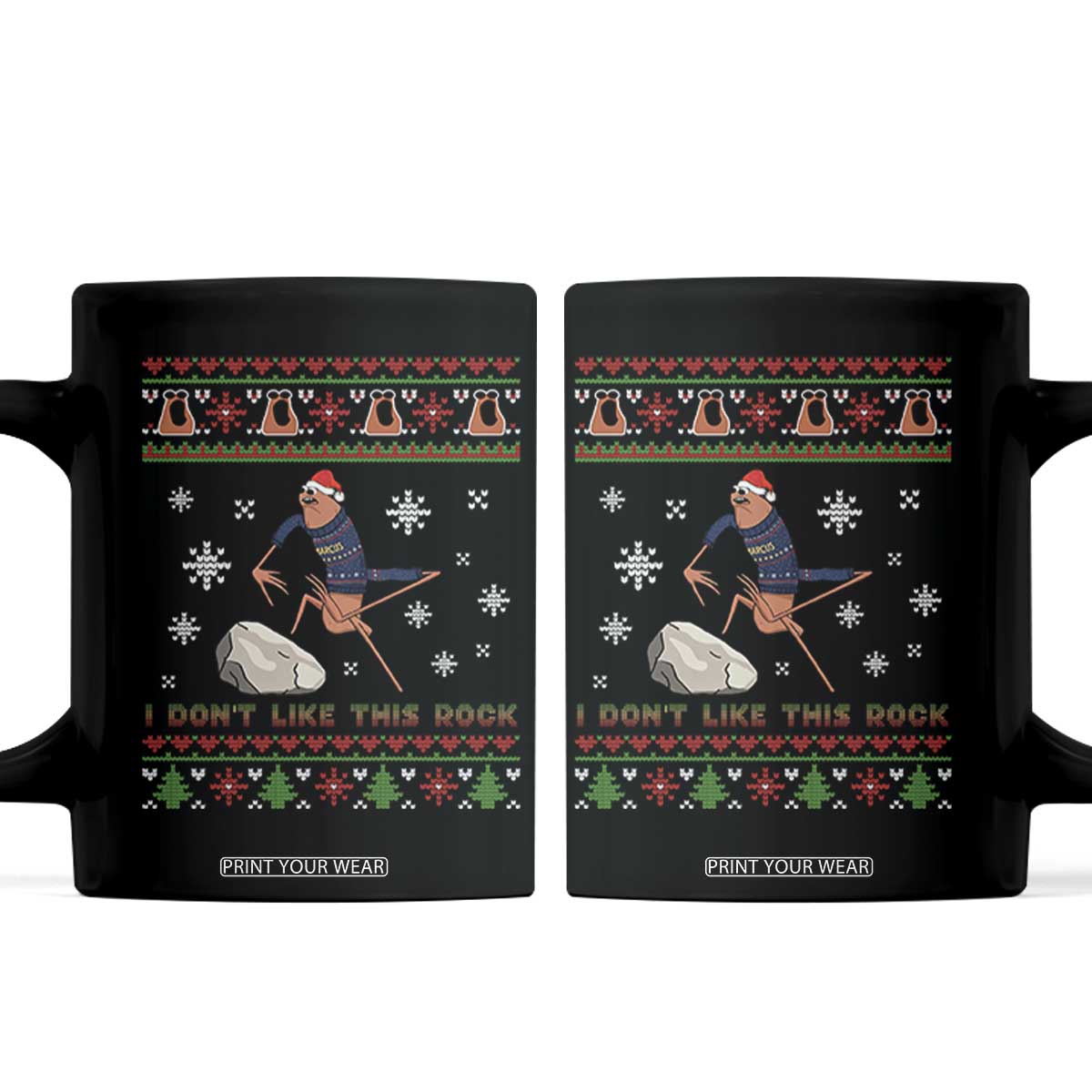 Funny Marcus The Worm Meme Coffee Mug I Do Not Like This Rock Ugly Christmas Gift TS12 Black Print Your Wear