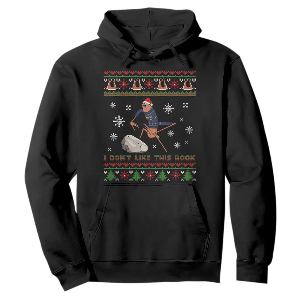 Funny Marcus The Worm Meme Hoodie I Do Not Like This Rock Ugly Christmas Gift TS12 Black Print Your Wear