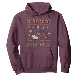 Funny Marcus The Worm Meme Hoodie I Do Not Like This Rock Ugly Christmas Gift TS12 Maroon Print Your Wear
