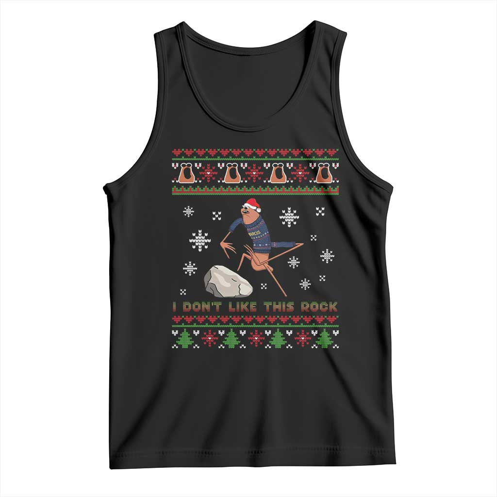 Funny Marcus The Worm Meme Tank Top I Do Not Like This Rock Ugly Christmas Gift TS12 Black Print Your Wear
