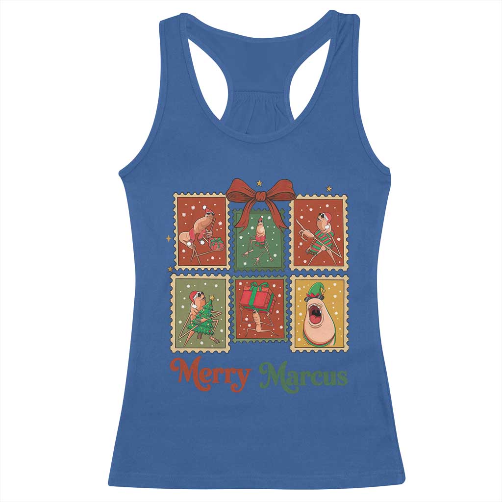 Christmas Marcus The Worm Meme Racerback Tank Top Funny Merry Marcus Gift TS12 Royal Blue Print Your Wear