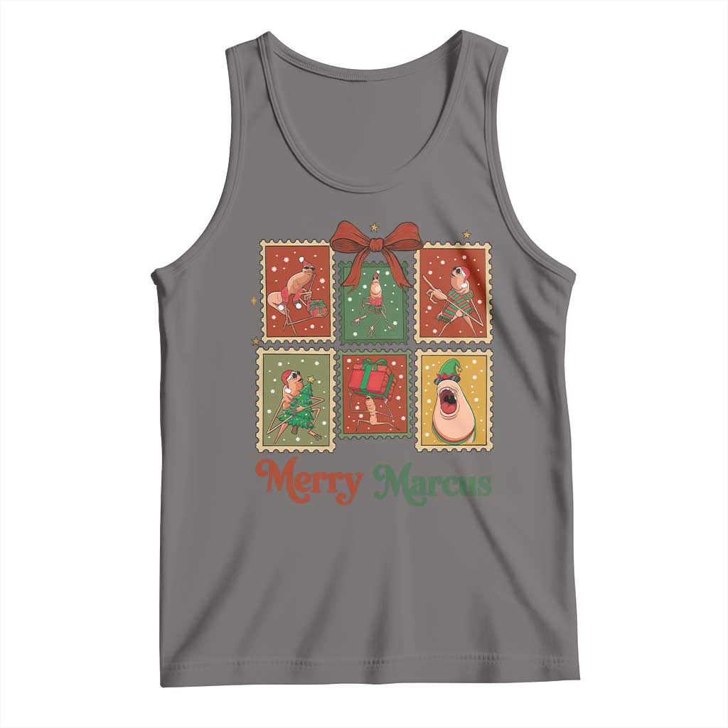 Christmas Marcus The Worm Meme Tank Top Funny Merry Marcus Gift TS12 Deep Heather Print Your Wear