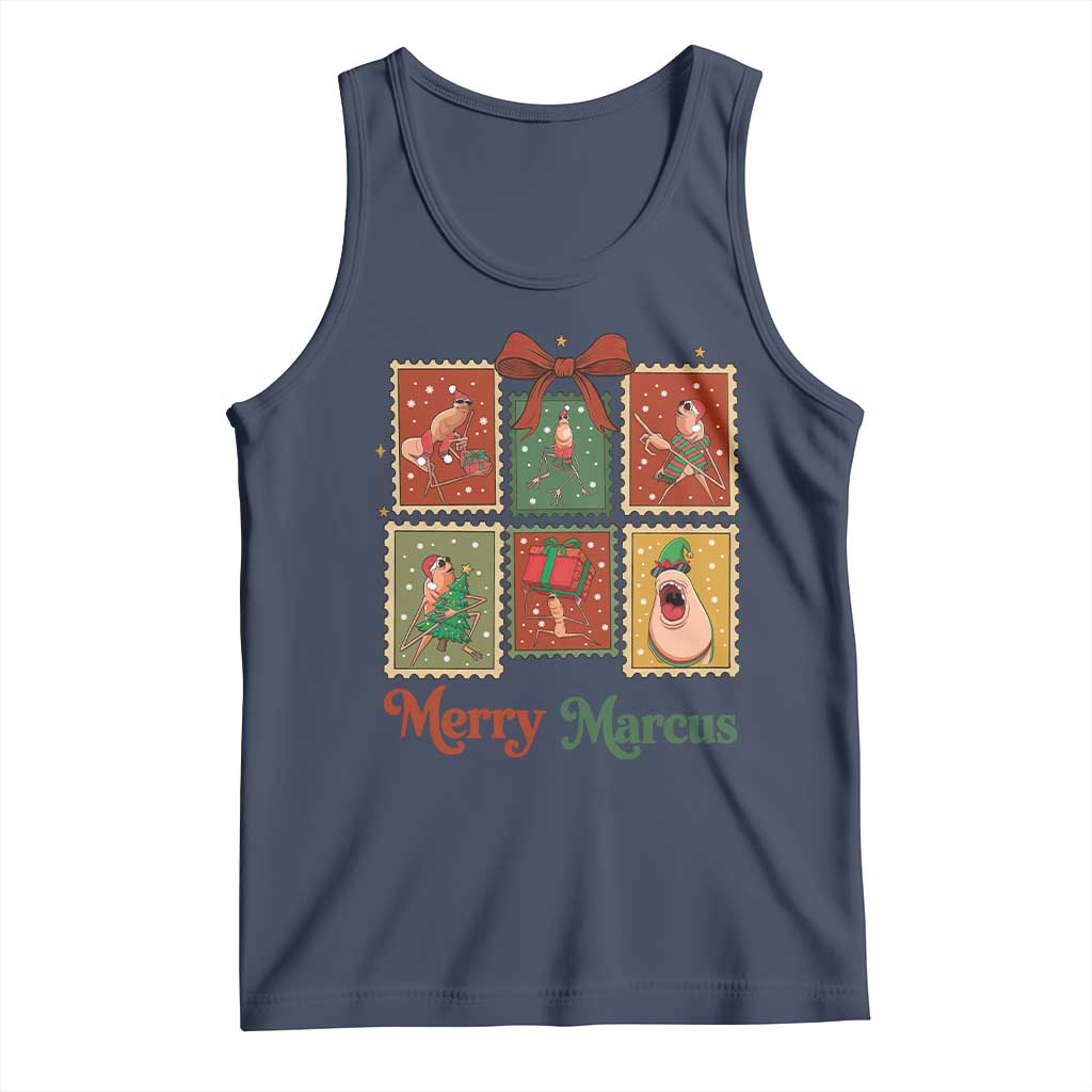 Christmas Marcus The Worm Meme Tank Top Funny Merry Marcus Gift TS12 Navy Print Your Wear