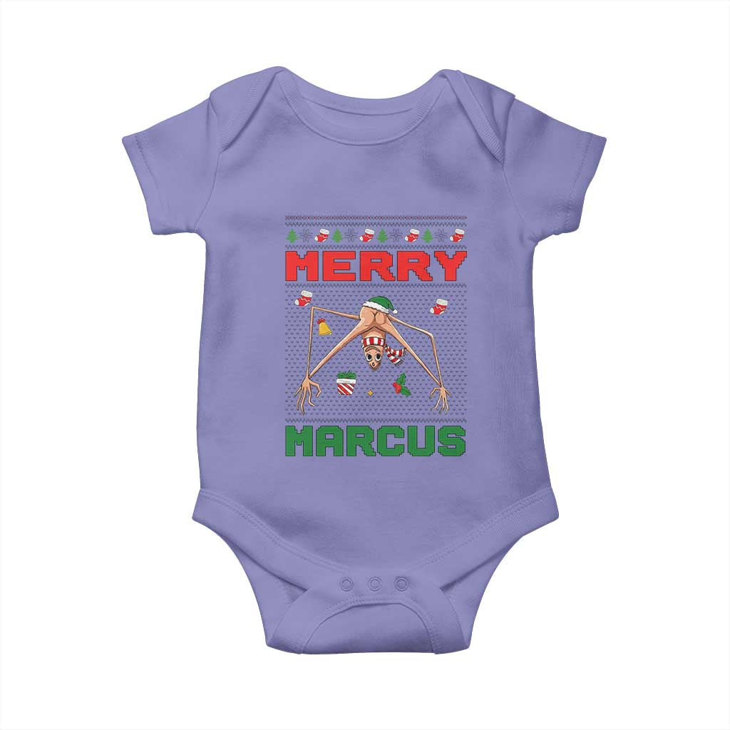 Marcus The Worm Meme Merry Marcus Baby Onesie Funny Ugly Christmas Gift TS12 Violet Print Your Wear