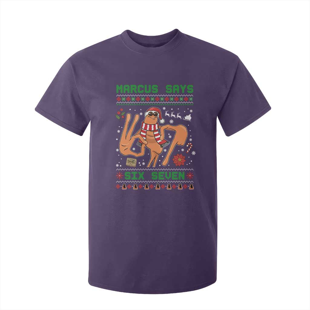 Marcus Says Six Seven T Shirt For Kid Funny Ugly Christmas Meme Gift TS12 Purple Print Your Wear