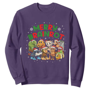 Gen Z Italian Merry Brainrot Christmas Sweatshirt Meme Holiday Gift TS12 Purple Print Your Wear