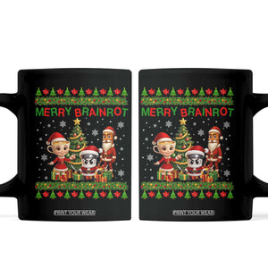 Merry Brainrot Coffee Mug Funny Ugly Christmas Italian Meme Gift TS12 Black Print Your Wear