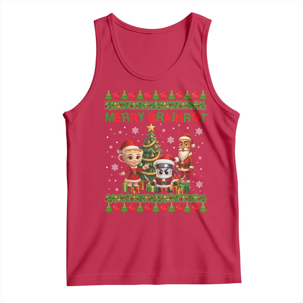 Merry Brainrot Tank Top Funny Ugly Christmas Italian Meme Gift TS12 Red Print Your Wear