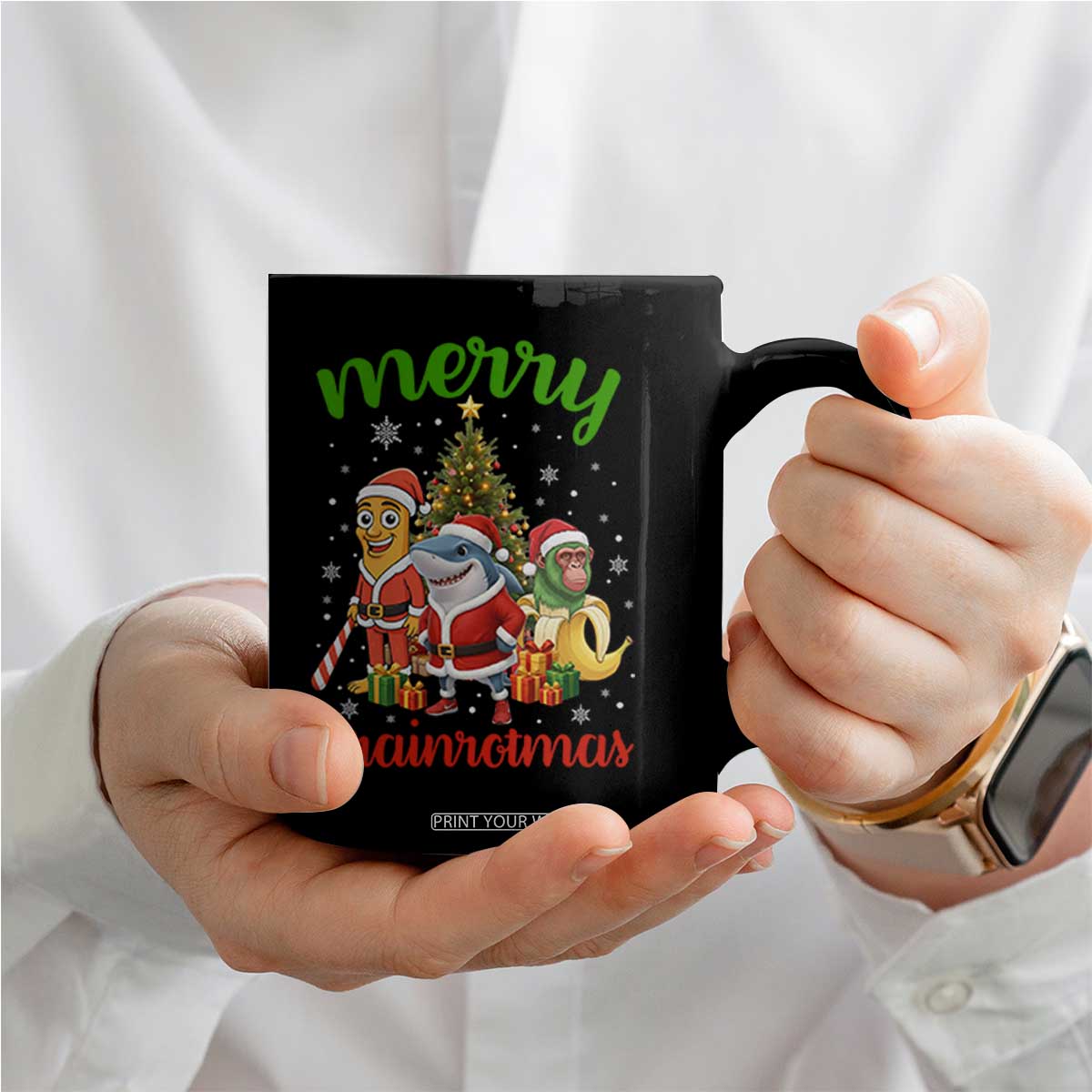 Merry Brainrotmas Coffee Mug Funny Italian Brainrot Meme Christmas TS12 Print Your Wear
