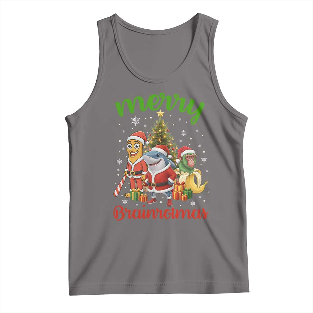 Merry Brainrotmas Tank Top Funny Italian Brainrot Meme Christmas TS12 Deep Heather Print Your Wear