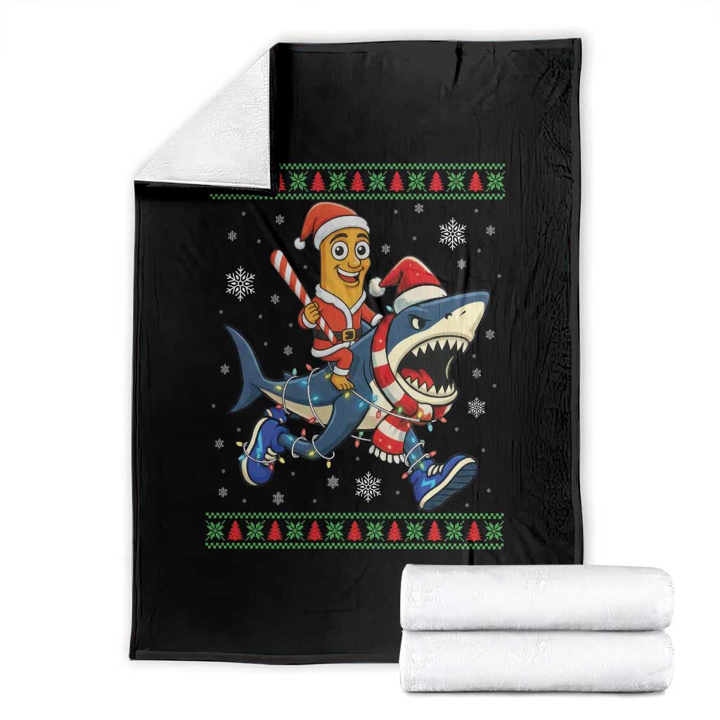 Funny Tung Tung Sahur Riding Tralala Throw Blanket Ugly Chritstmas Italian Brainrot Meme TS12 Black Print Your Wear