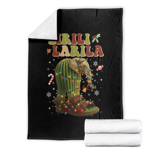 Funny Lirili Larila Italian Brainrot Meme Throw Blanket Christmas Gift TS12 Black Print Your Wear