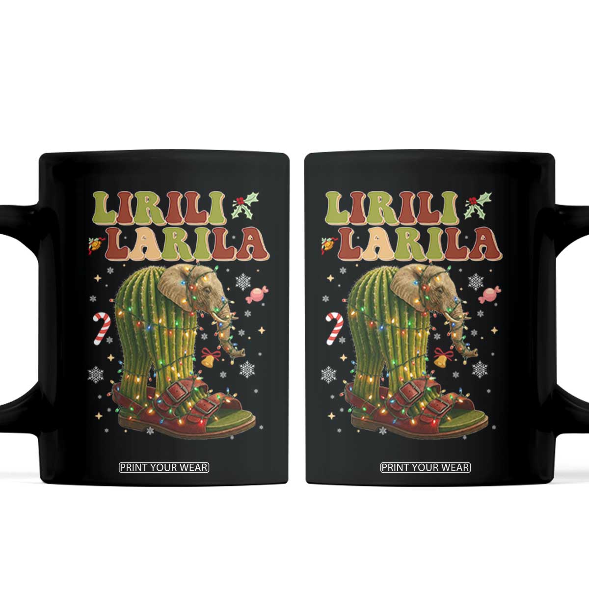 Funny Lirili Larila Italian Brainrot Meme Coffee Mug Christmas Gift TS12 Black Print Your Wear