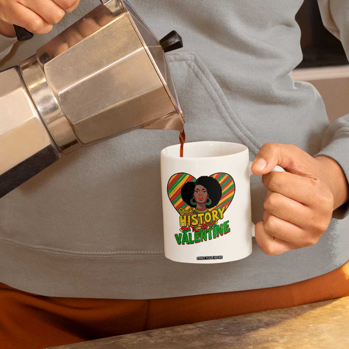 Black History Is My Valentine Coffee Mug Gift For Black Women TS12 Print Your Wear