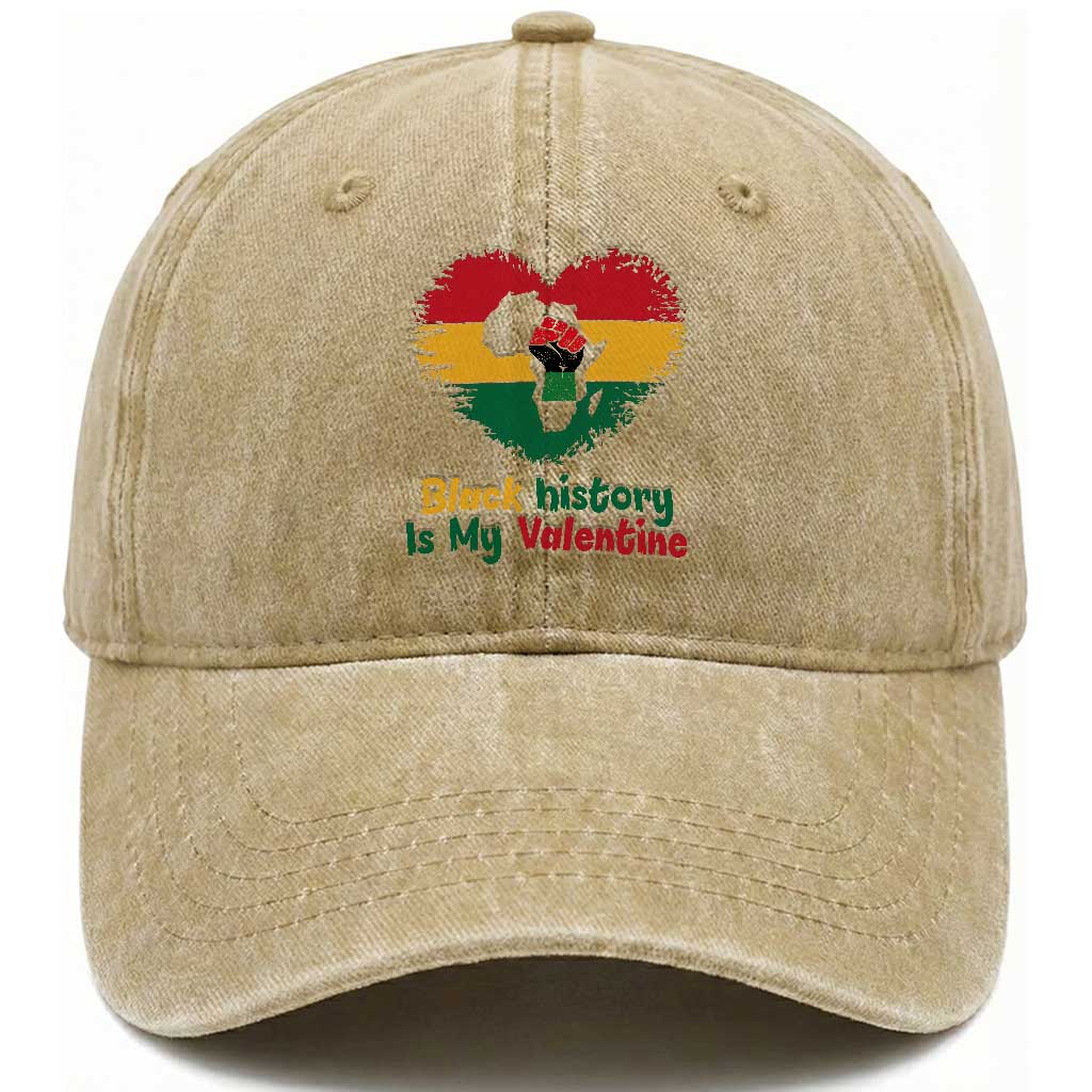 African American Women Pride Washed Cotton Baseball Cap Black History Is My Valentine TS12 Print Your Wear