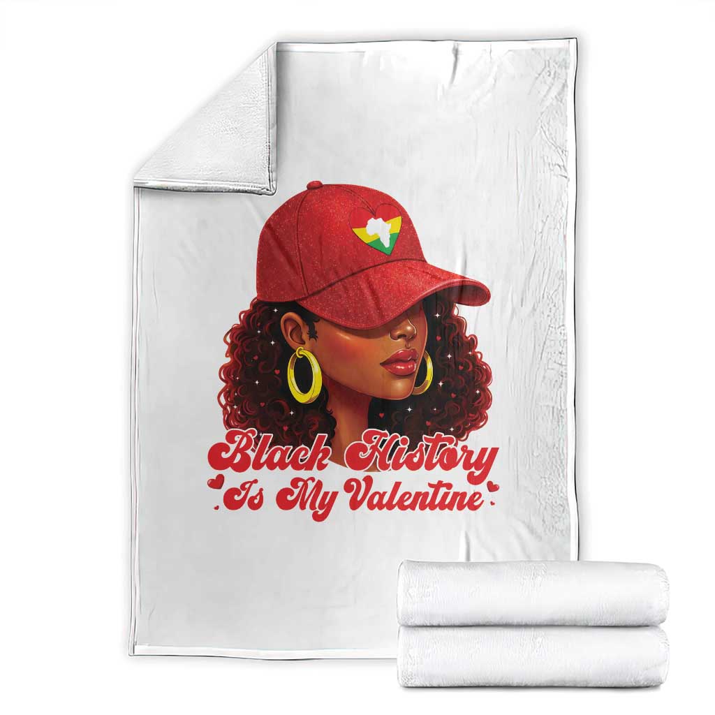 Black History Is My Valentine Throw Blanket Melanin Pride Valentines Day Gift TS12 White Print Your Wear