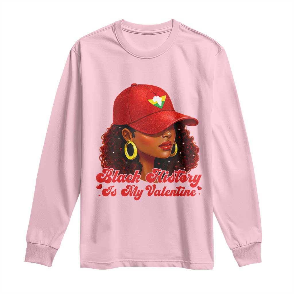 Black History Is My Valentine Long Sleeve Shirt Melanin Pride Valentines Day Gift TS12 Light Pink Print Your Wear