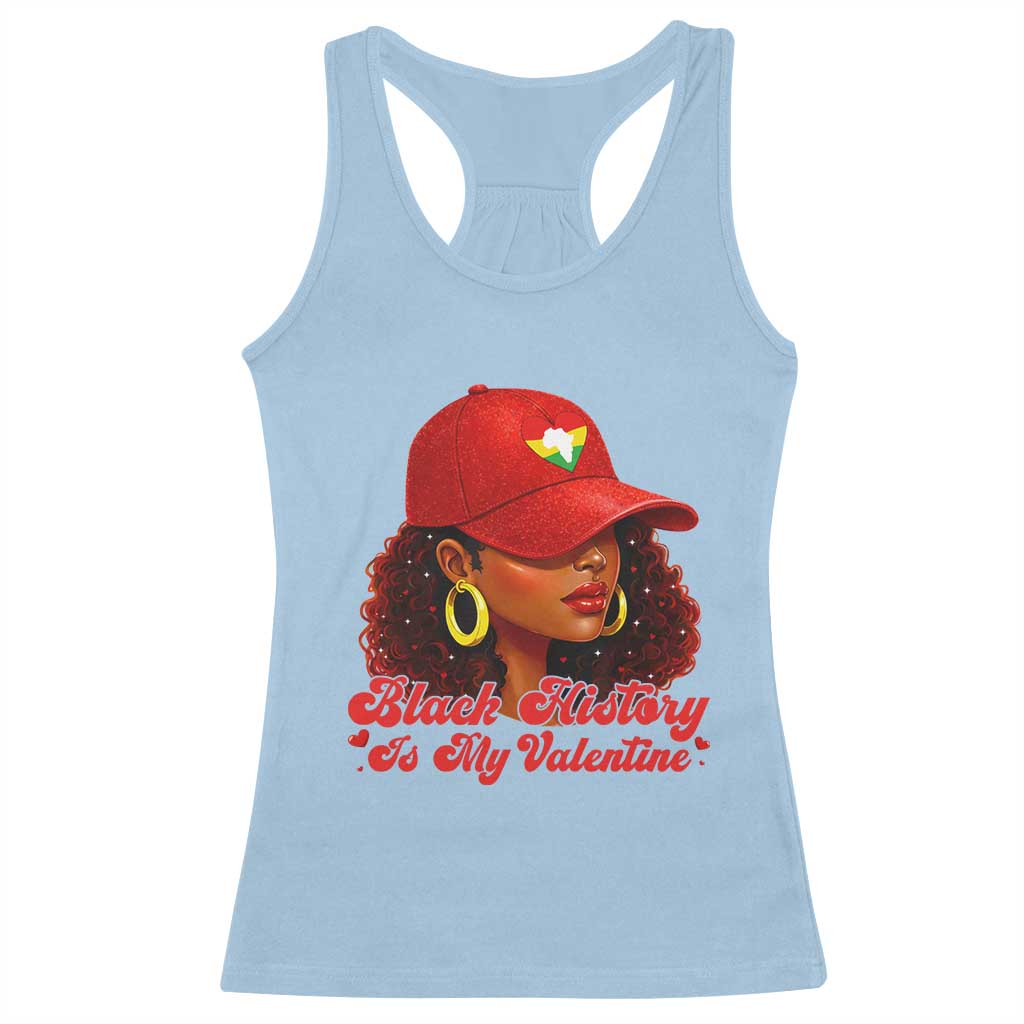 Black History Is My Valentine Racerback Tank Top Melanin Pride Valentines Day Gift TS12 Light Blue Print Your Wear