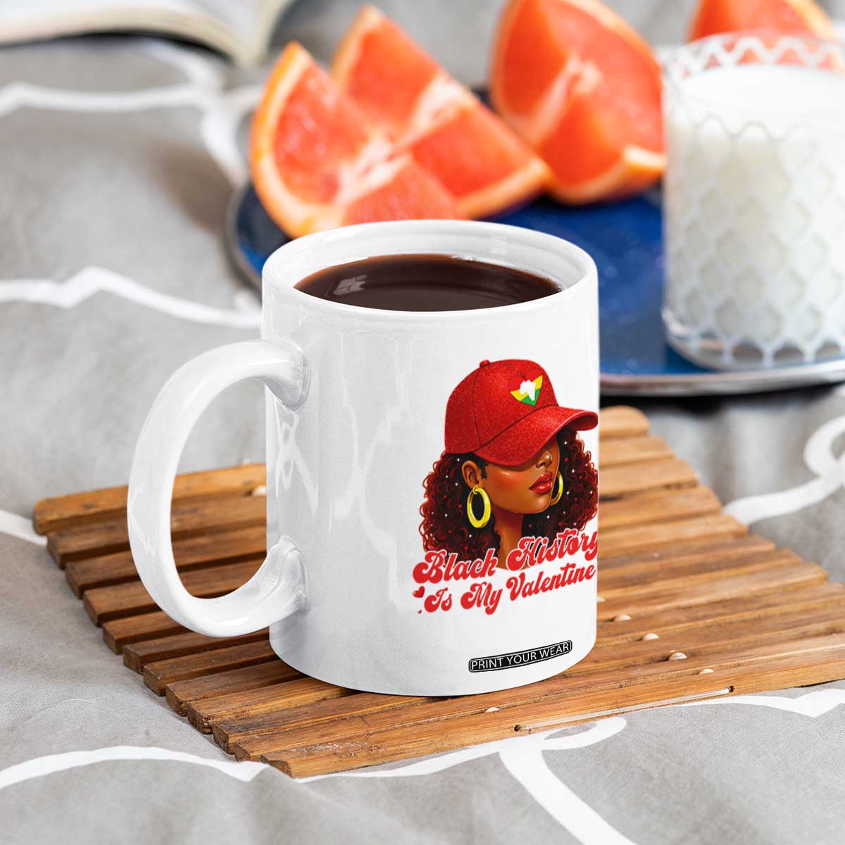 Black History Is My Valentine Coffee Mug Melanin Pride Valentines Day Gift TS12 Print Your Wear