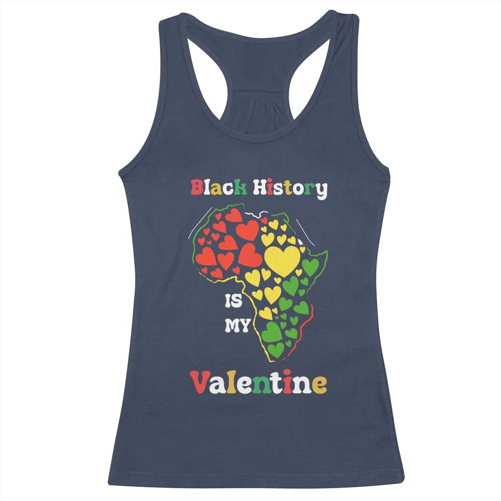 Melanin Queen Black History Month Racerback Tank Top Is My Valentine TS12 Navy Print Your Wear
