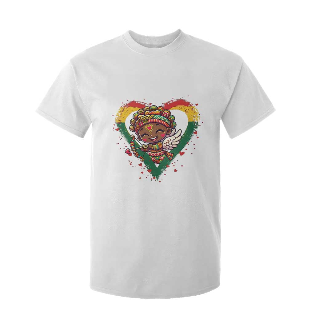 Cute Black Cupid T Shirt For Kid Melanin Pride Valentines Day Gift TS12 White Print Your Wear