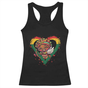 Cute Black Cupid Racerback Tank Top Melanin Pride Valentines Day Gift TS12 Black Print Your Wear
