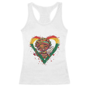 Cute Black Cupid Racerback Tank Top Melanin Pride Valentines Day Gift TS12 White Print Your Wear
