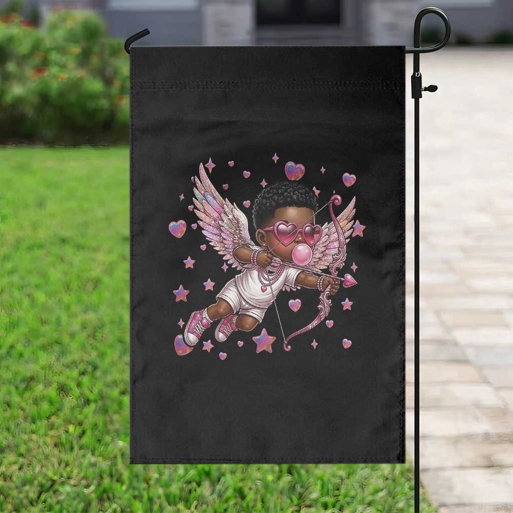 Cute Black Cupid Garden Flag African American Valentines Day Gift TS12 Print Your Wear