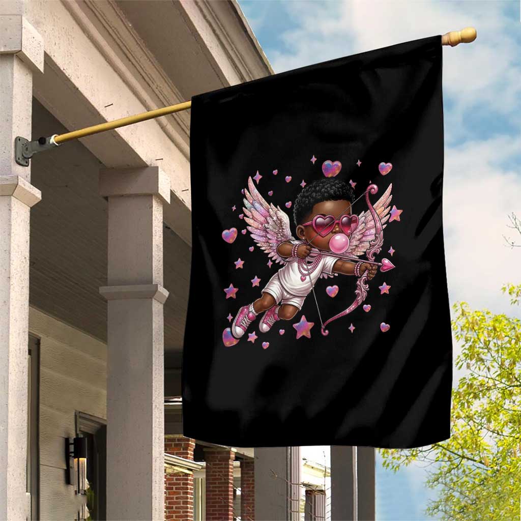 Cute Black Cupid Garden Flag African American Valentines Day Gift TS12 Print Your Wear