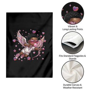 Cute Black Cupid Garden Flag African American Valentines Day Gift TS12 Print Your Wear