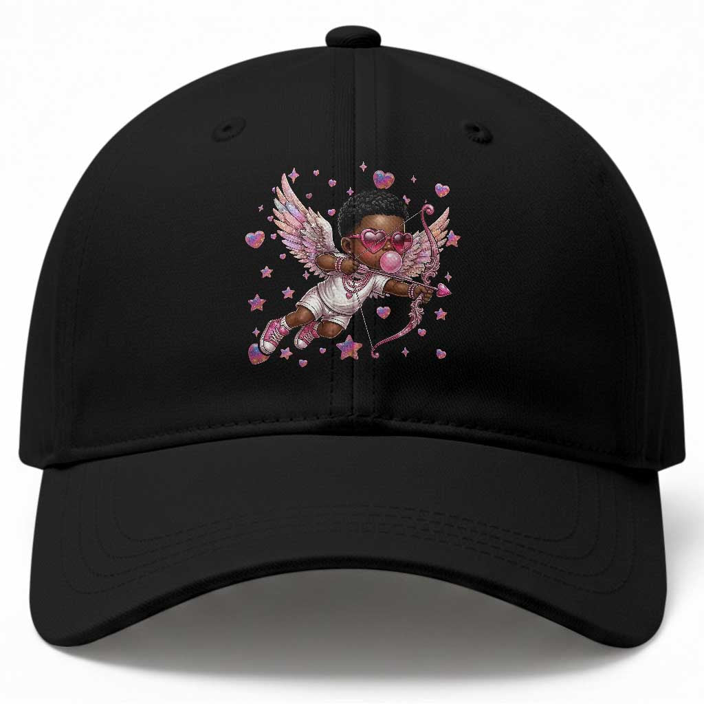 Cute Black Cupid Baseball Cap African American Valentines Day Gift TS12 Print Your Wear