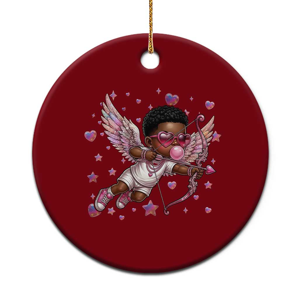 Cute Black Cupid Ceramic Ornament African American Valentines Day Gift TS12 1pc Red Print Your Wear