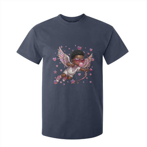 Cute Black Cupid T Shirt For Kid African American Valentines Day Gift TS12 Navy Print Your Wear