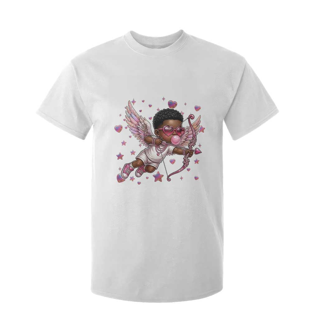 Cute Black Cupid T Shirt For Kid African American Valentines Day Gift TS12 White Print Your Wear