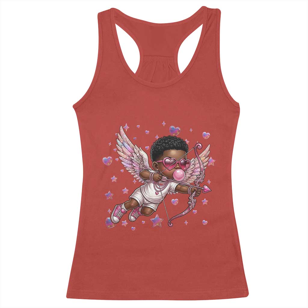 Cute Black Cupid Racerback Tank Top African American Valentines Day Gift TS12 Red Print Your Wear
