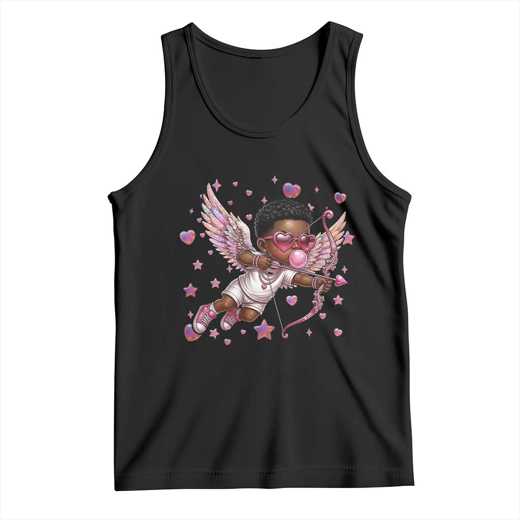 Cute Black Cupid Tank Top African American Valentines Day Gift TS12 Black Print Your Wear