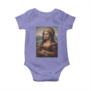 Funny Black Mona Lisa Baby Onesie Melanin Queen Black History Month TS12 Violet Print Your Wear