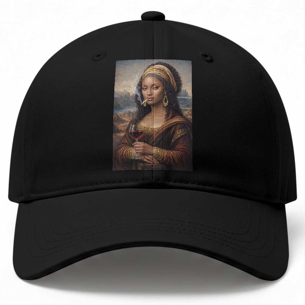 Funny Black Mona Lisa Baseball Cap Melanin Queen Black History Month TS12 Print Your Wear