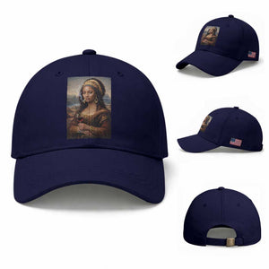 Funny Black Mona Lisa Baseball Cap Melanin Queen Black History Month TS12 Baseball Cap Universal Fit Dark Blue Print Your Wear
