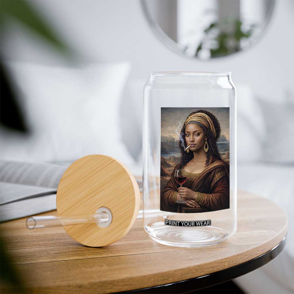 Funny Black Mona Lisa Glass Can Melanin Queen Black History Month TS12 Print Your Wear