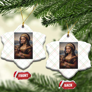 Funny Black Mona Lisa Ceramic Ornament Melanin Queen Black History Month TS12 Print Your Wear