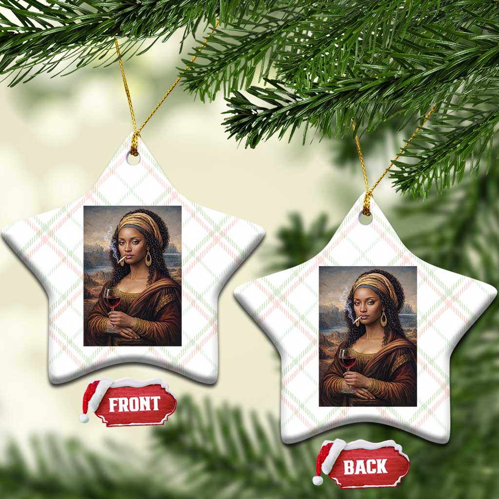Funny Black Mona Lisa Ceramic Ornament Melanin Queen Black History Month TS12 Print Your Wear