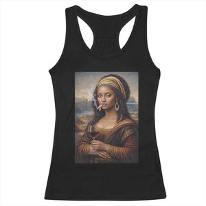 Funny Black Mona Lisa Racerback Tank Top Melanin Queen Black History Month TS12 Black Print Your Wear