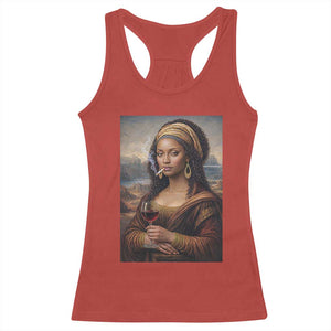 Funny Black Mona Lisa Racerback Tank Top Melanin Queen Black History Month TS12 Red Print Your Wear