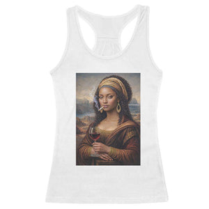 Funny Black Mona Lisa Racerback Tank Top Melanin Queen Black History Month TS12 White Print Your Wear