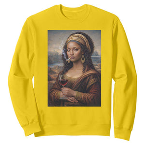 Funny Black Mona Lisa Sweatshirt Melanin Queen Black History Month TS12 Daisy Print Your Wear