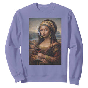 Funny Black Mona Lisa Sweatshirt Melanin Queen Black History Month TS12 Violet Print Your Wear