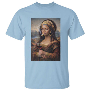 Funny Black Mona Lisa T Shirt Melanin Queen Black History Month TS12 Light Blue Print Your Wear